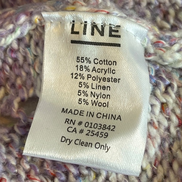 Line The Label Cotton Blend Uma Open Knit Marled Purple Pointelle Sweater Sz S - Picture 9 of 14